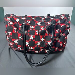 Disney Checkered Mickey Mouse Tote Bag - Red and Black O0064